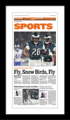 Reprint of Sports Section in The Philadelphia Inquirer: 1/20/25 - Birds Advance to the 2025 NFC Championship