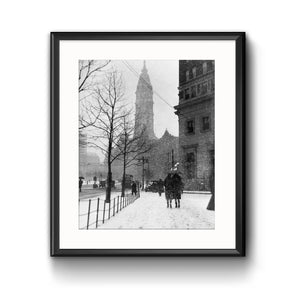 City Hall, Winter 1927 Framed Print with Mat